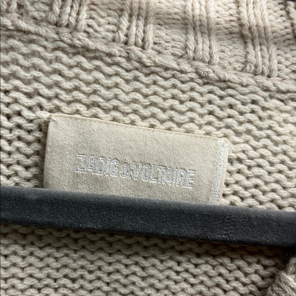 NWT Zadig & Voltaire 100% Merino Wool Valmy We Amour V Neck Sweater Small - Picture 11 of 14